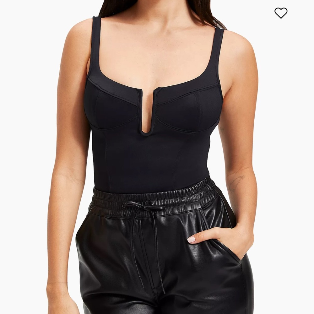 Good American faux leather body suit